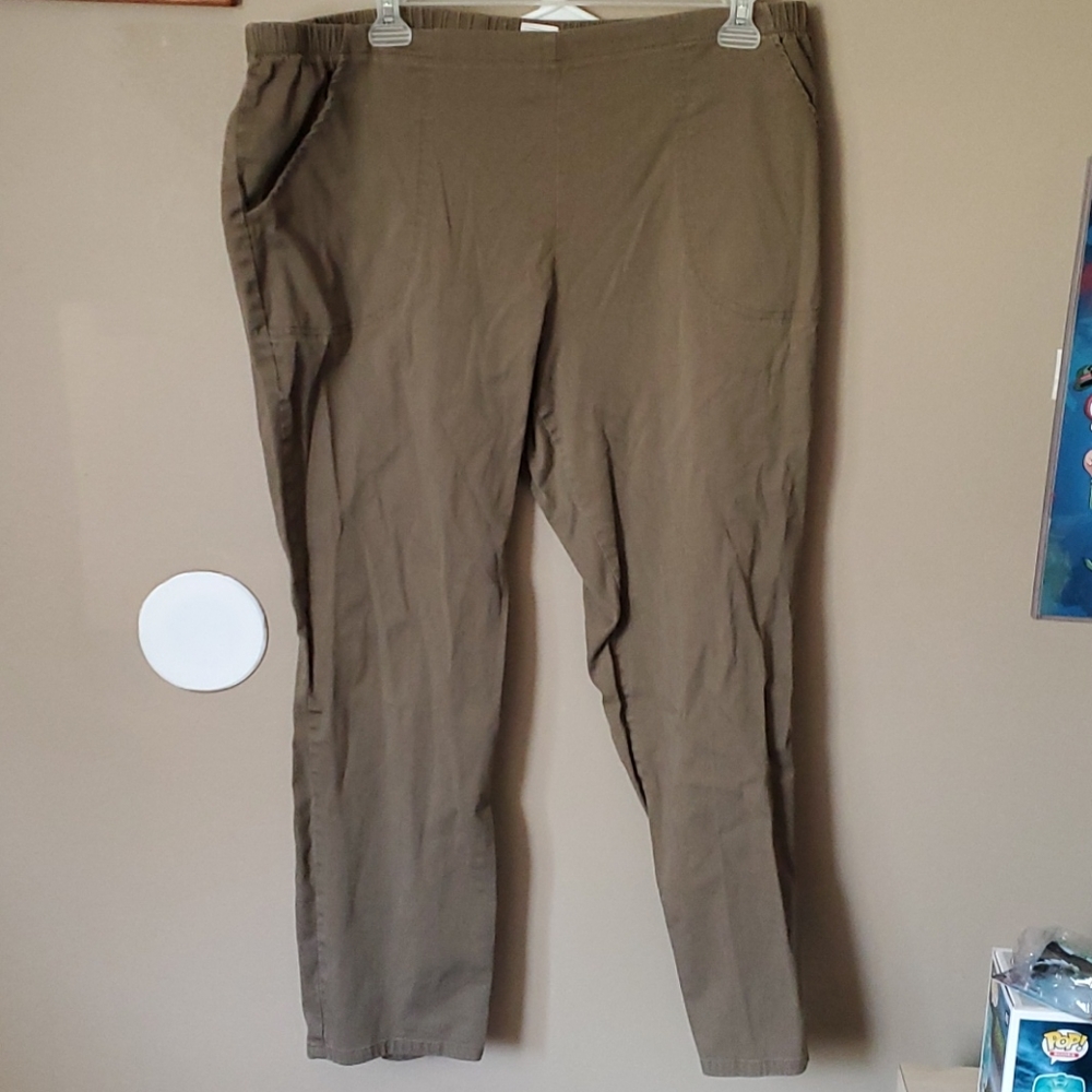 3X 22W/24W Just My Size Brown Dress Pants